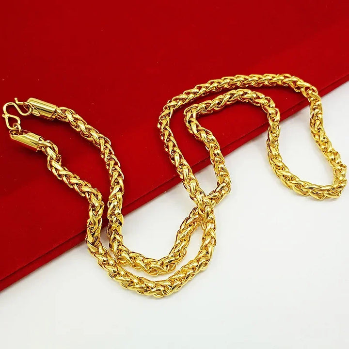 Colar de ouro 18K para homens e mulheres joias da moda em ouro corrente tailandesa oca corrente AU750 com certificado