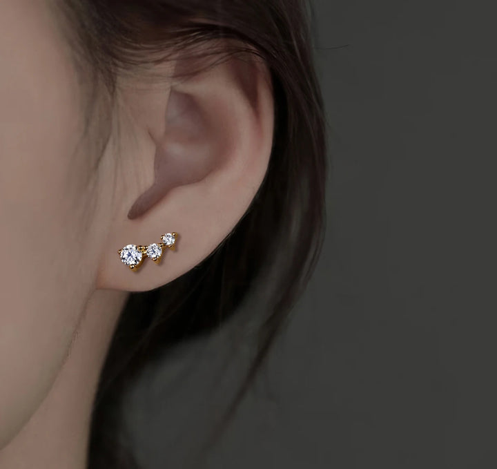Anujewel d cor moissanite brincos amarelo banhado a ouro moissanite sorriso feminino jóias presentes atacado