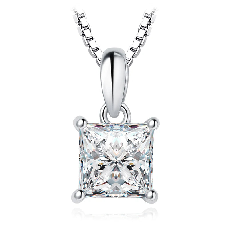 JewelryPalace Princesa 925 Sterling Silver Colar de Pingente para Mulheres, Menina Sem Cadeia Moda, Presente de Aniversário, 5A CZ 1ct