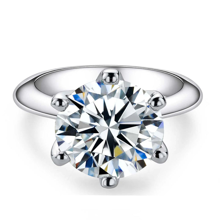 Anujewel 1ct 2ct 3ct 5ct d cor moissanite anel de noivado para mulher 925 prata esterlina banhado a ouro anéis solitários atacado