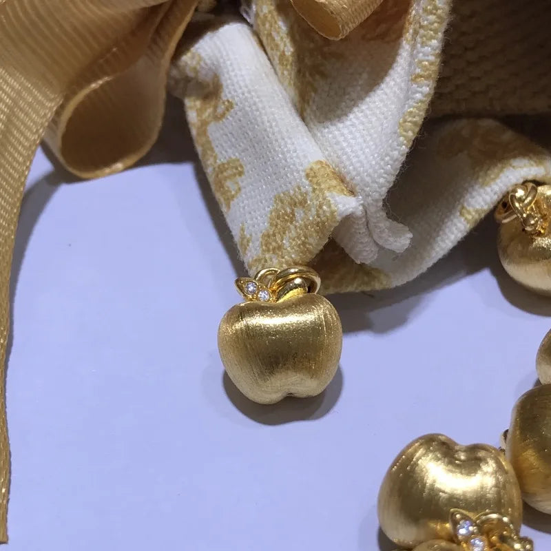 Real 18k ouro maçã pingente para mulher luxo au750 pingente colar jóias finas presente de banquete de alta qualidade