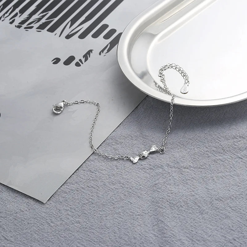 Ventfille 925 prata diamante-cravejado borboleta pulseira feminina moda temperamento flor pulseira ajustável