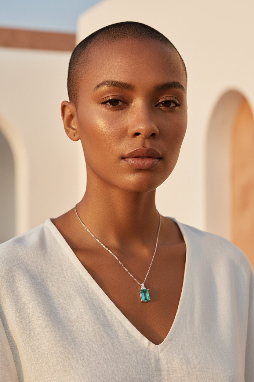 Colar de Luxo em Prata 925 com Zircônia Azul