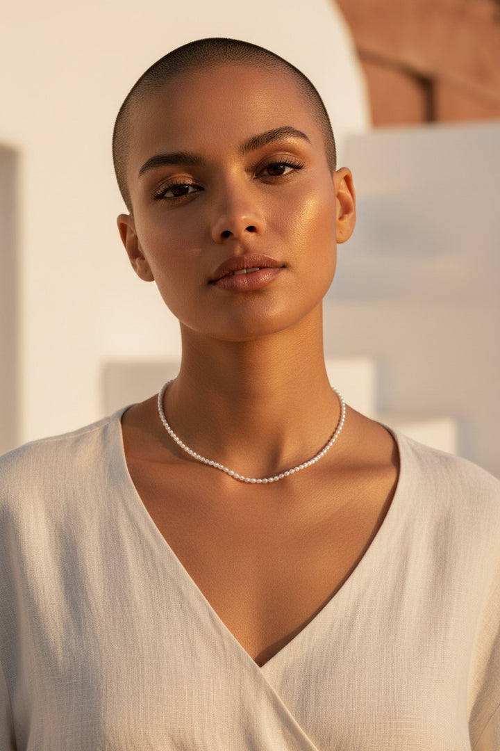 Joia de Luxo Prata 925: Colar de Pérolas Mediterrâneas